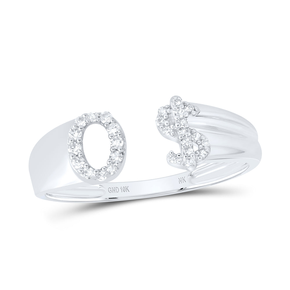 1/8Ctw-Nat Dia Nk Gift Initial "O" Ladies Dollar Ring (1.79 grams)
