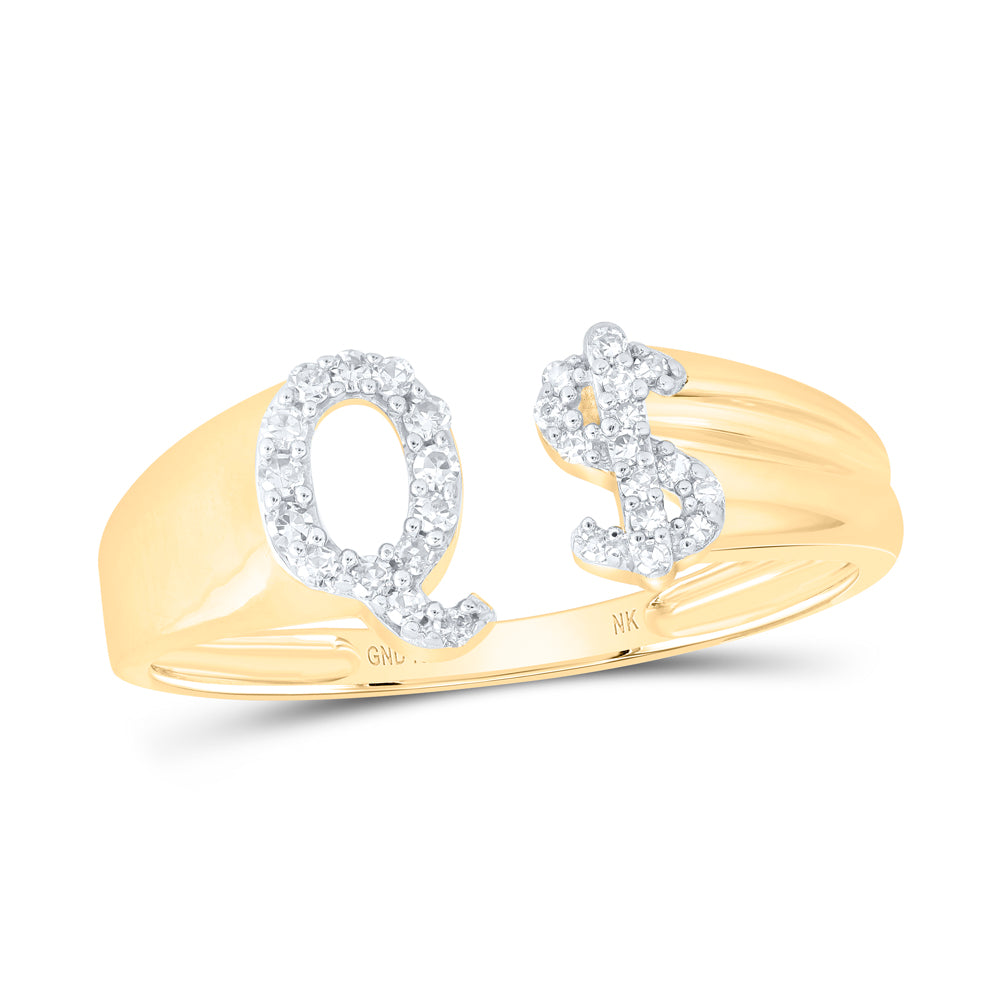 1/8Ctw-Nat Dia Nk Gift Initial "Q" Ladies Dollar Ring (1.7 grams)