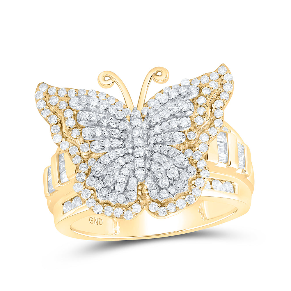 1 1/4Ctw-Dia Nk Fashion Butterfly Ring (7.49 grams)