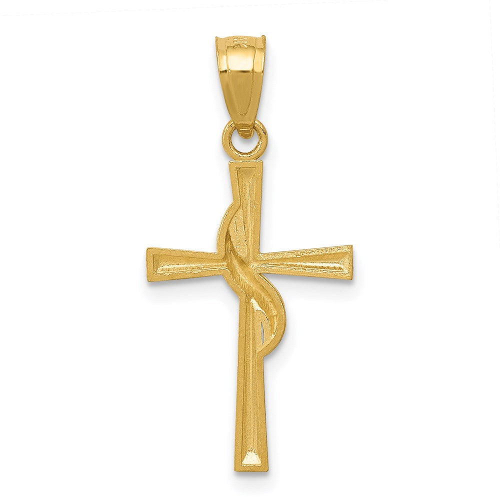 14k Yellow Gold 12 mm Polished Cross Pendant (0.51 grams)