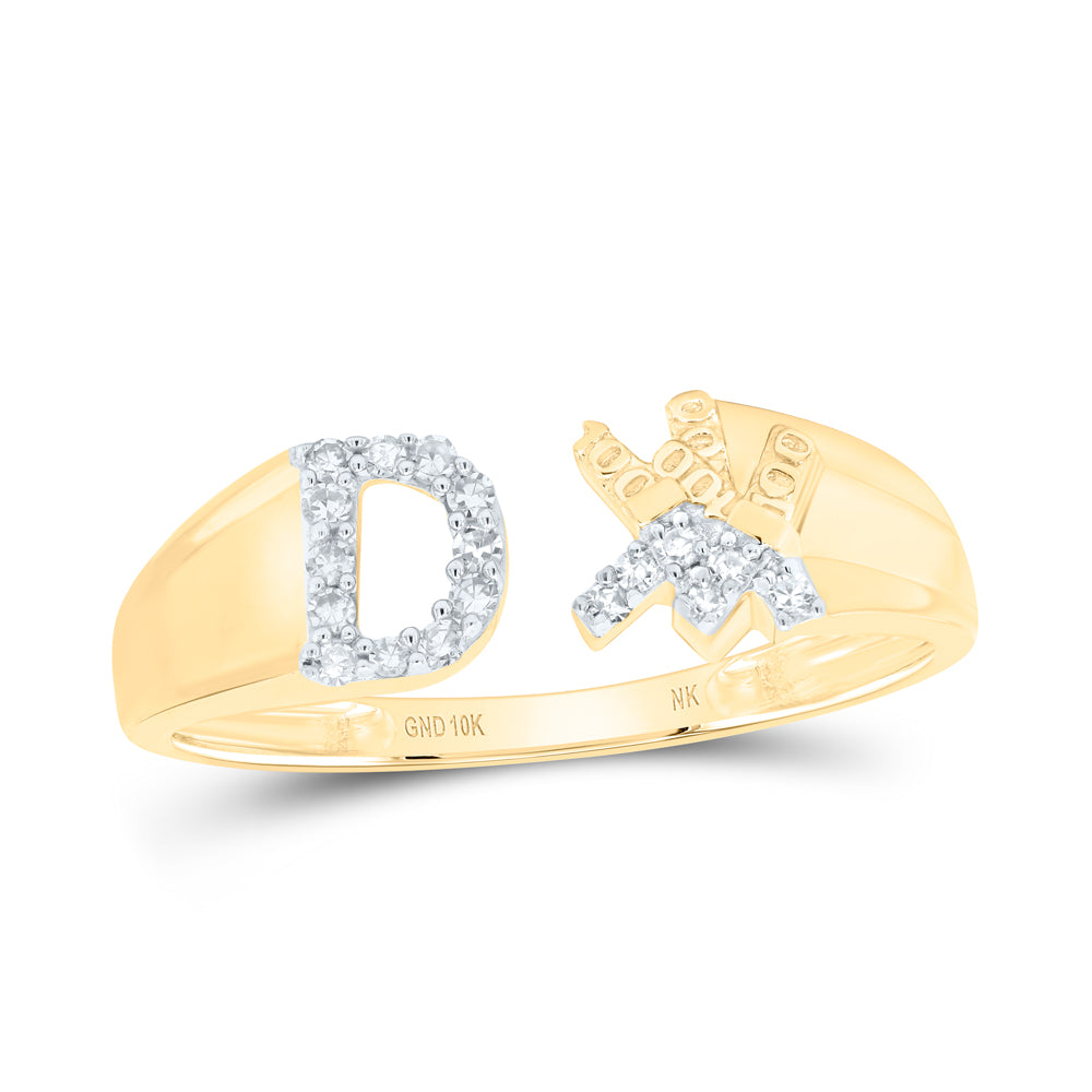 1/10Ctw-Nat Dia Nk Gift Initial "D" Ladies Ring (1.76 grams)
