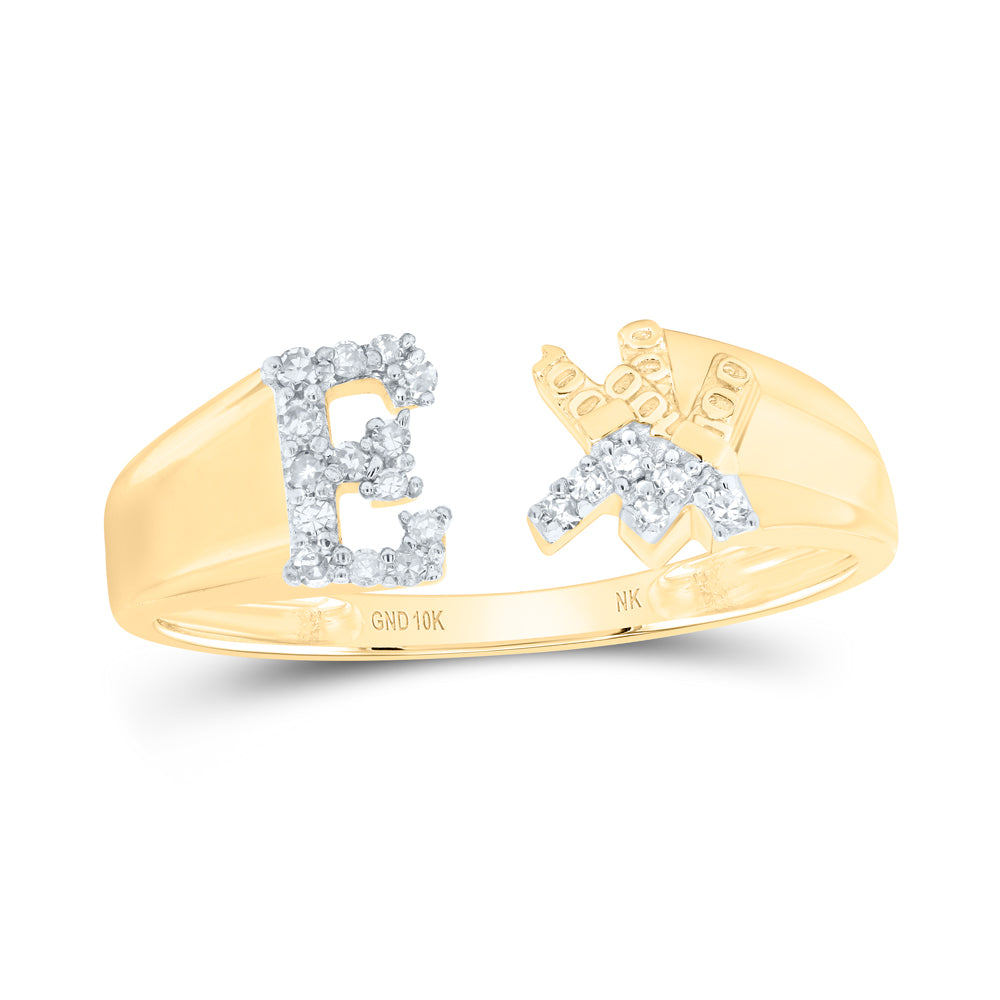 1/10Ctw-Nat Dia Nk Gift Initial "E" Ladies Ring (1.73 grams)