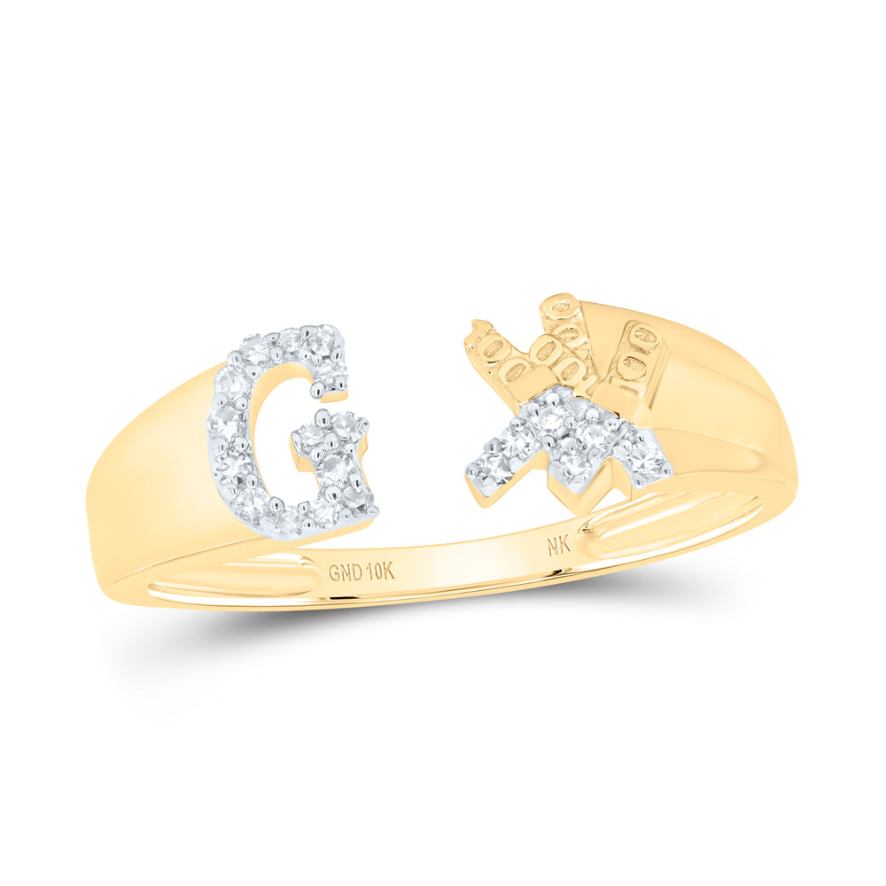 1/10Ctw-Nat Dia Nk Gift Initial "G" Ladies Ring (1.82 grams)