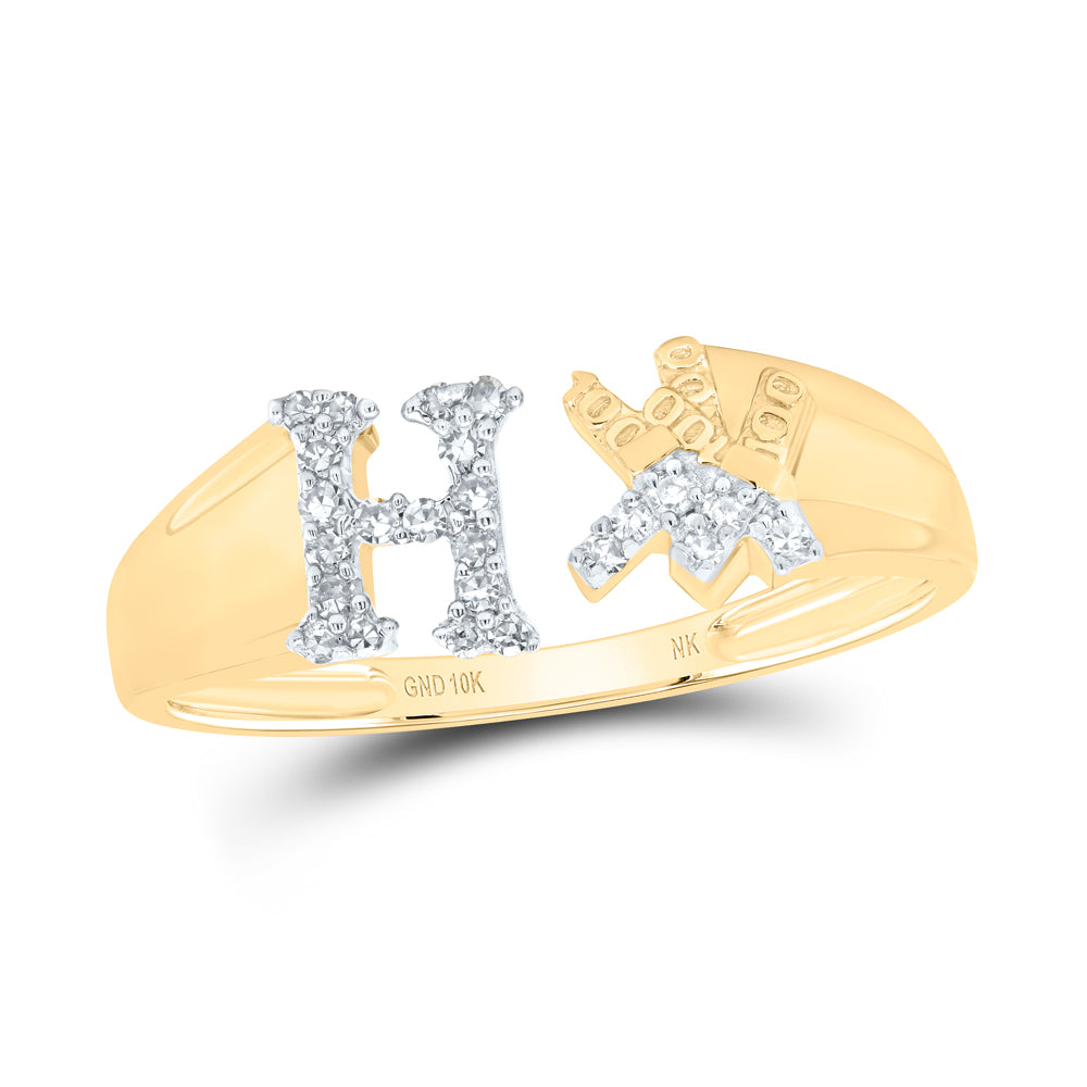 1/10Ctw-Nat Dia Nk Gift Initial "H" Ladies Ring (1.87 grams)