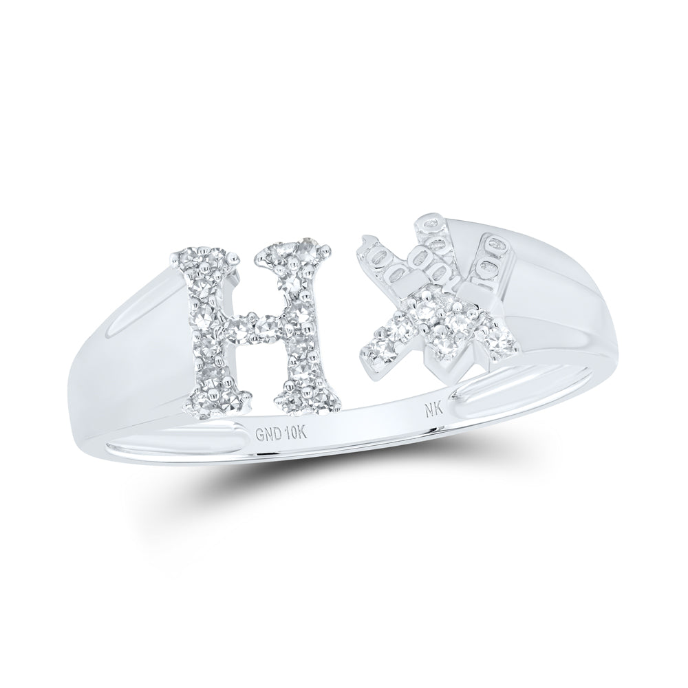 1/10Ctw-Nat Dia Nk Gift Initial "H" Ladies Ring (1.87 grams)
