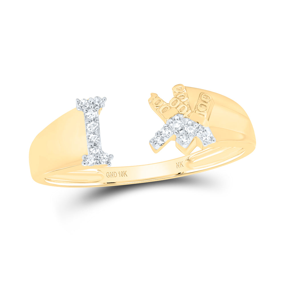 1/20Ctw-Nat Dia Nk Gift Initial "I" Ladies Ring (1.86 grams)