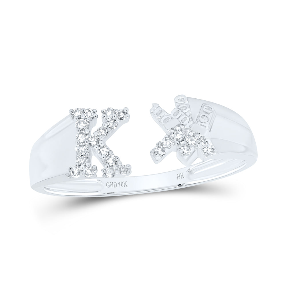 1/10Ctw-Nat Dia Nk Gift Initial "K" Ladies Ring (1.91 grams)