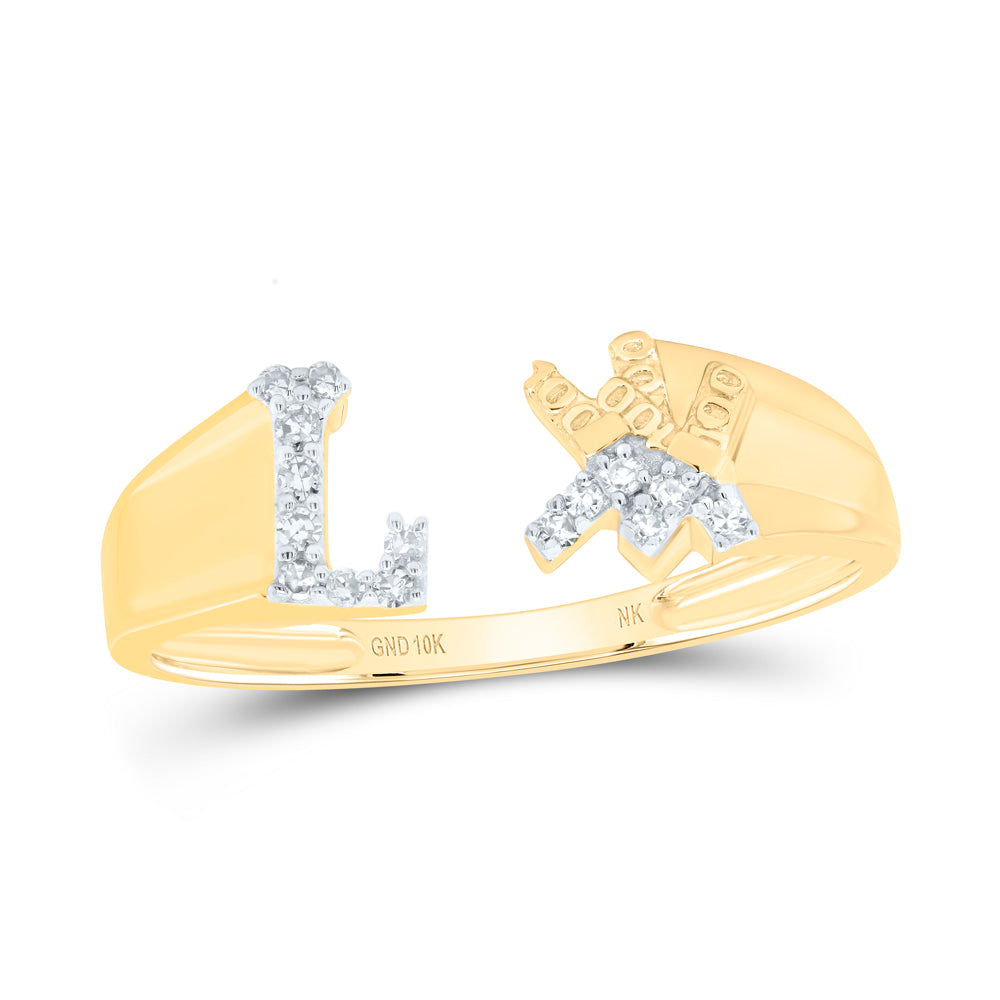 1/12Ctw-Nat Dia Nk Gift Initial "L" Ladies Ring (1.82 grams)