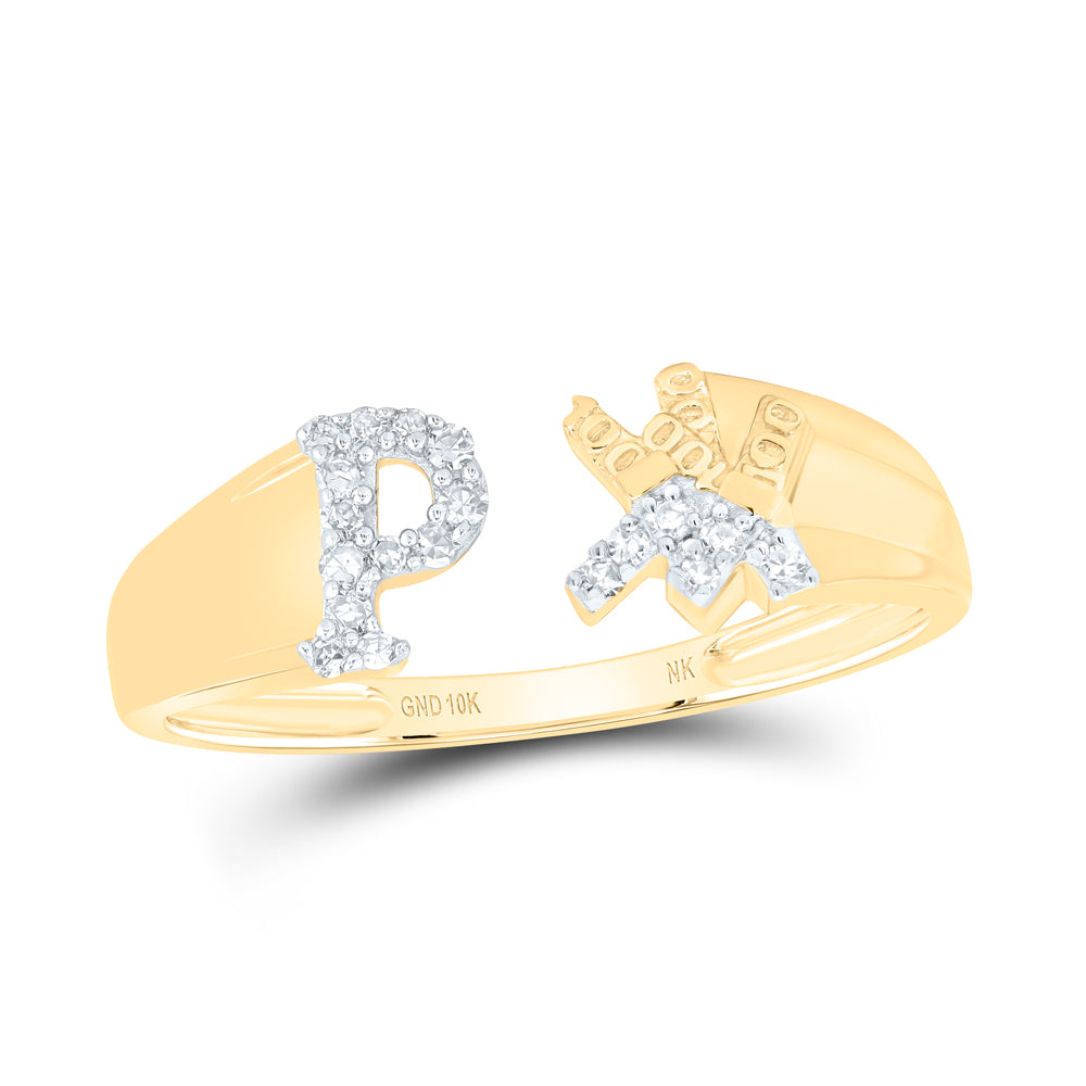 1/10Ctw-Nat Dia Nk Gift Initial "P" Ladies Ring (1.73 grams)