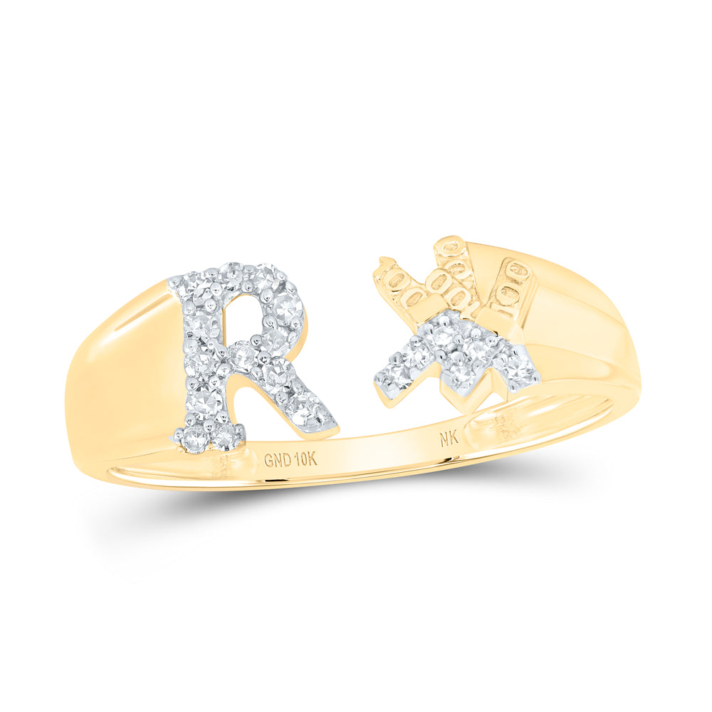 1/10Ctw-Nat Dia Nk Gift Initial "R" Ladies Ring (1.84 grams)