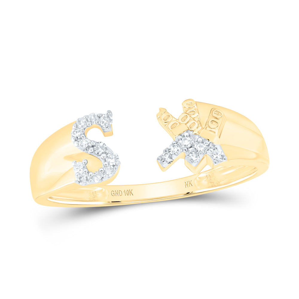 1/12Ctw-Nat Dia Nk Gift Initial "S" Ladies Ring (1.99 grams)