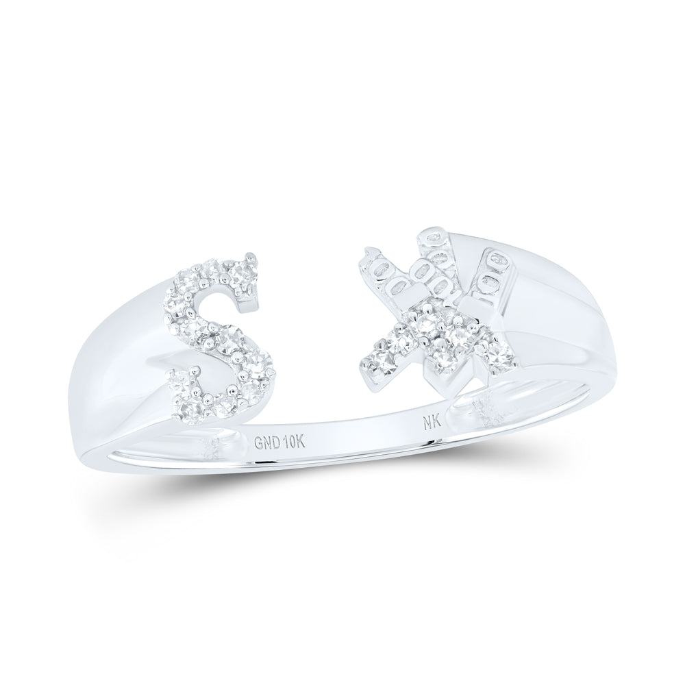 1/12Ctw-Nat Dia Nk Gift Initial "S" Ladies Ring (1.99 grams)