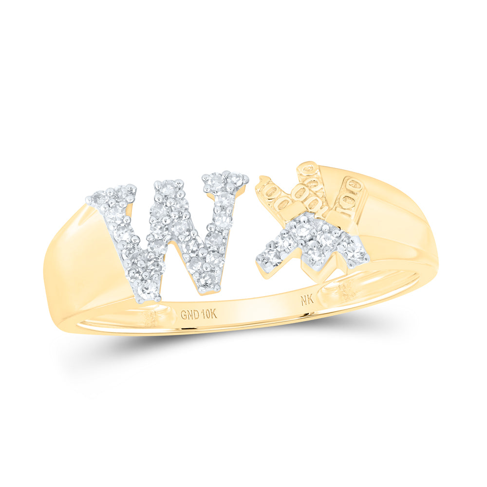 1/8Ctw-Nat Dia Nk Gift Initial "W" Ladies Ring (2.09 grams)