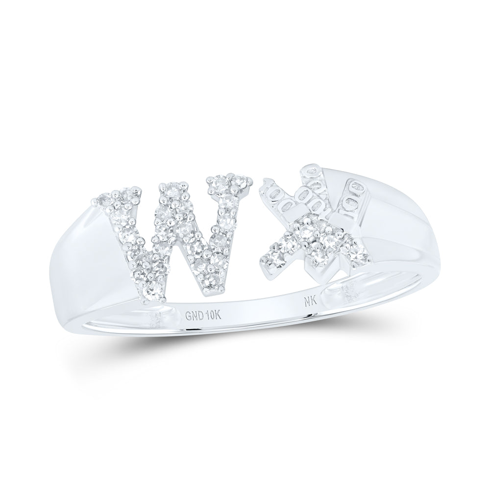 1/8Ctw-Nat Dia Nk Gift Initial "W" Ladies Ring (2.12 grams)