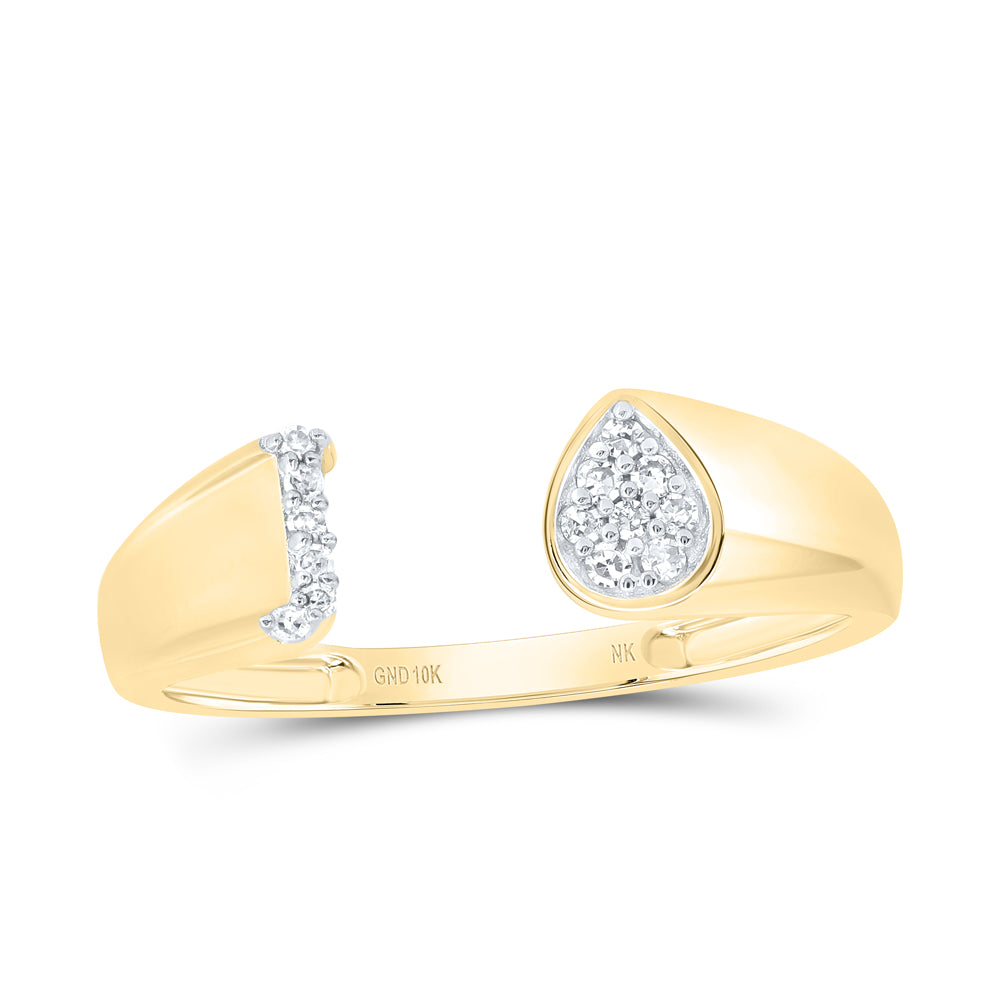 1/12Ctw-Nat Dia Nk Gift Initial "J" Pear Ladies Ring (1.58 grams)