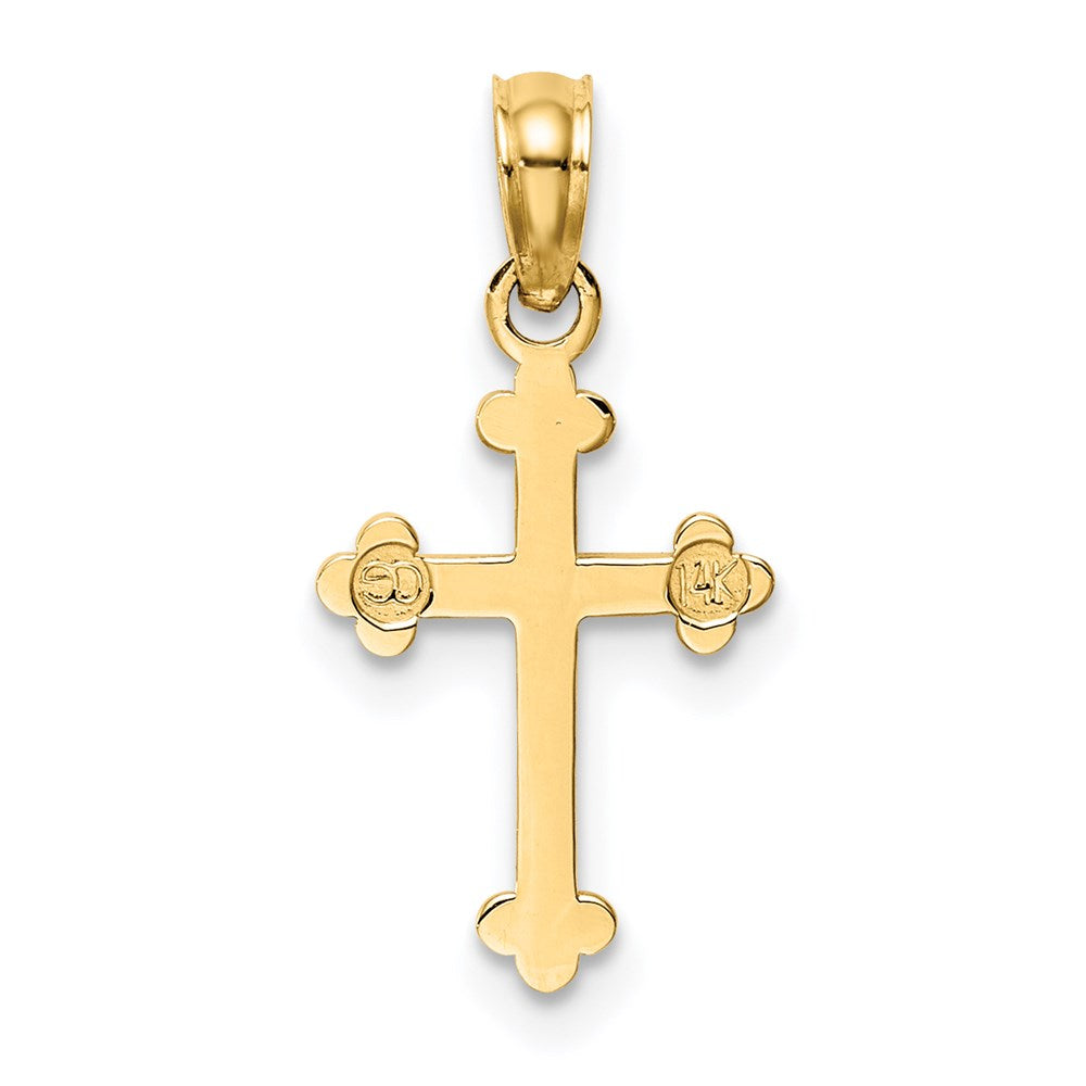 14k Yellow Gold 11 mm Budded Cross Charm (0.61 grams)