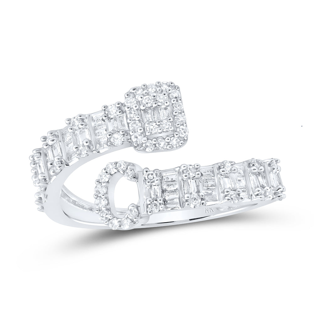 1/2 Ctw-Nat Dia Nk Fashion Initial "C" Ladies Cuff Ring (2.03 grams)