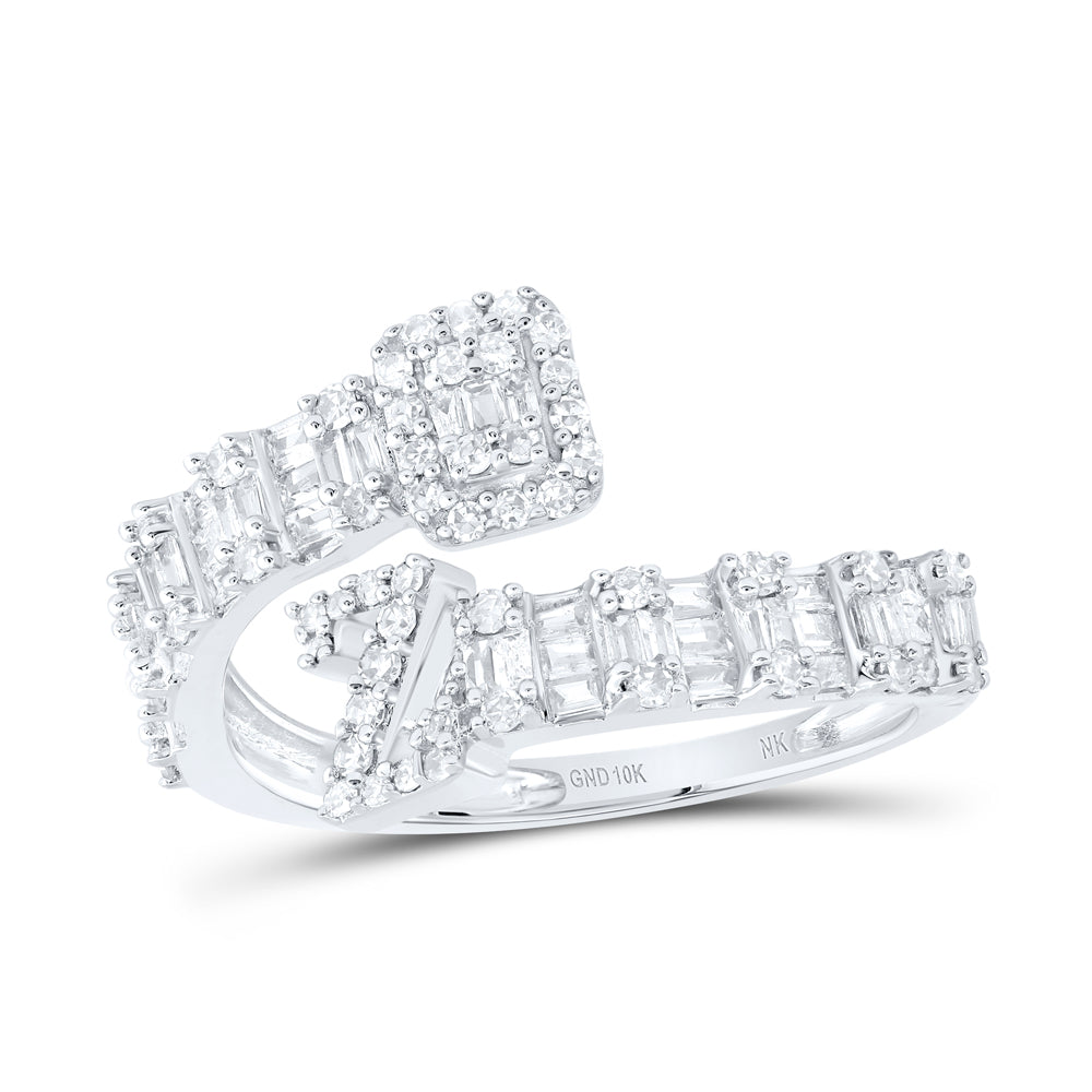 1/2Ctw-Nat Dia Nk Fashion Initial "Z" Ladies Cuff Ring (2.2 grams)