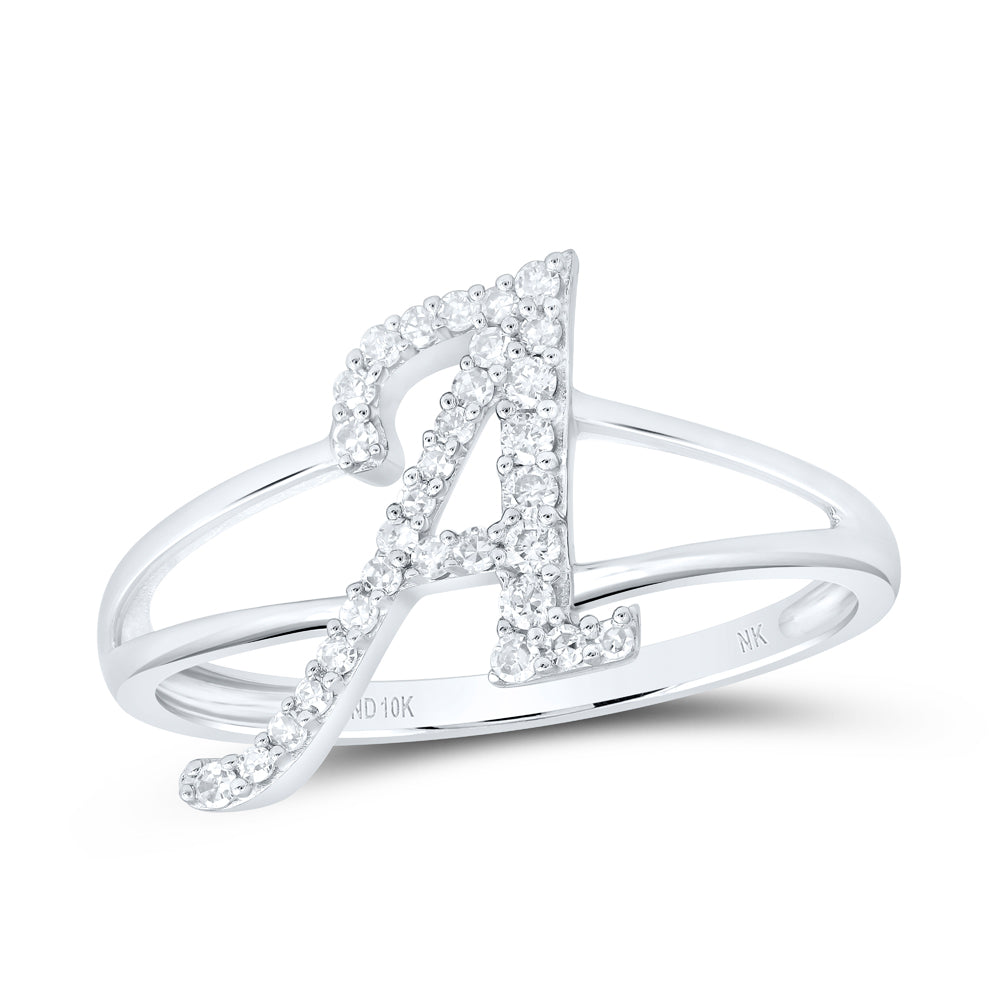 1/5Ctw-Nat Dia Nk Gift Initial "A" Ladies Ring (1.45 grams)