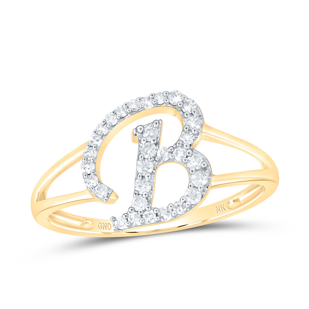 1/5Ctw-Nat Dia Nk Gift Initial "B" Ladies Ring (1.43 grams)