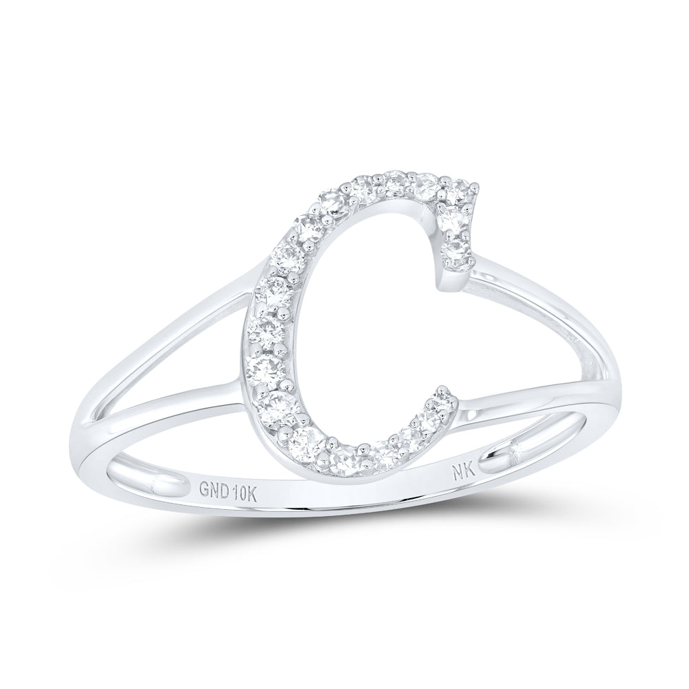 1/8Ctw-Nat Dia Nk Gift Initial "C" Ladies Ring (1.29 grams)