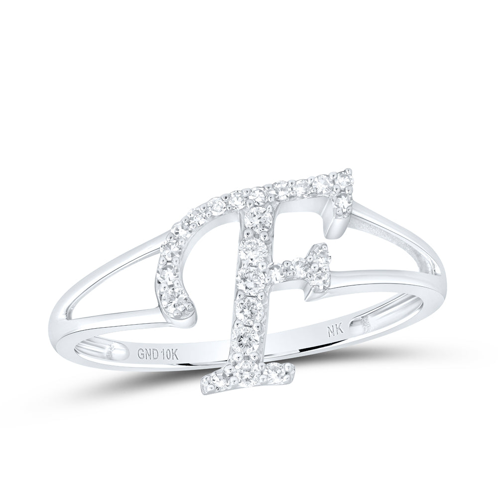 1/6Ctw-Nat Dia Nk Gift Initial "F" Ladies Ring (1.42 grams)