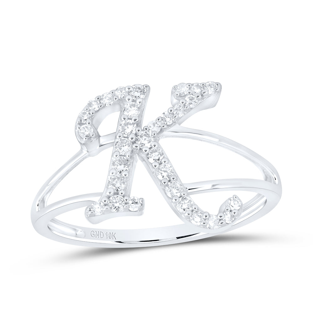 1/4Ctw-Nat Dia Nk Gift Initial "K" Ladies Ring (1.6 grams)