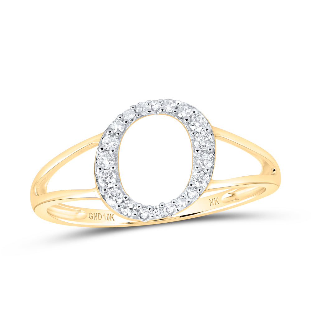 1/6Ctw-Nat Dia Nk Gift Initial "O" Ladies Ring (1.05 grams)