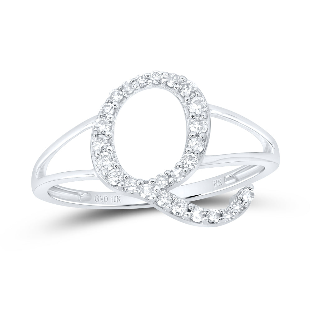 1/5Ctw-Nat Dia Nk Gift Initial "Q" Ladies Ring (1.39 grams)