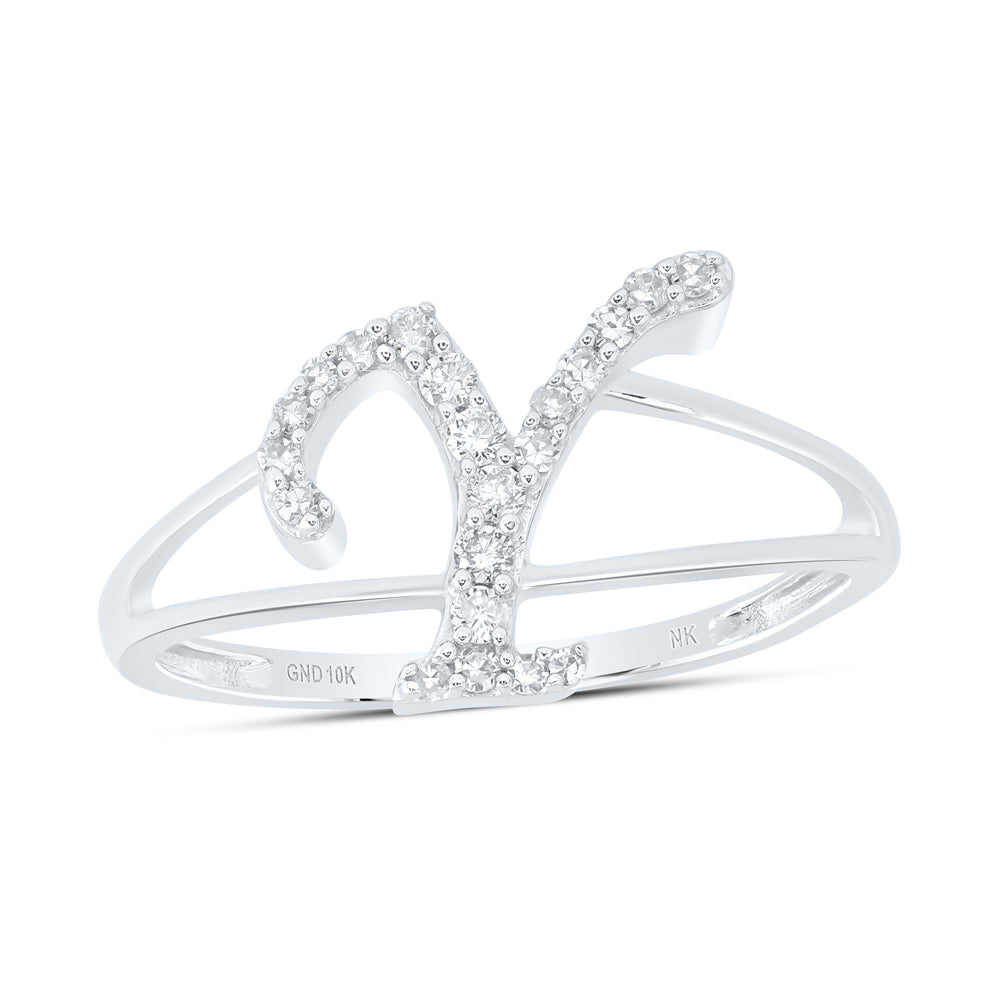 1/6Ctw-Nat Dia Nk Gift Initial "Y" Ladies Ring (1.44 grams)