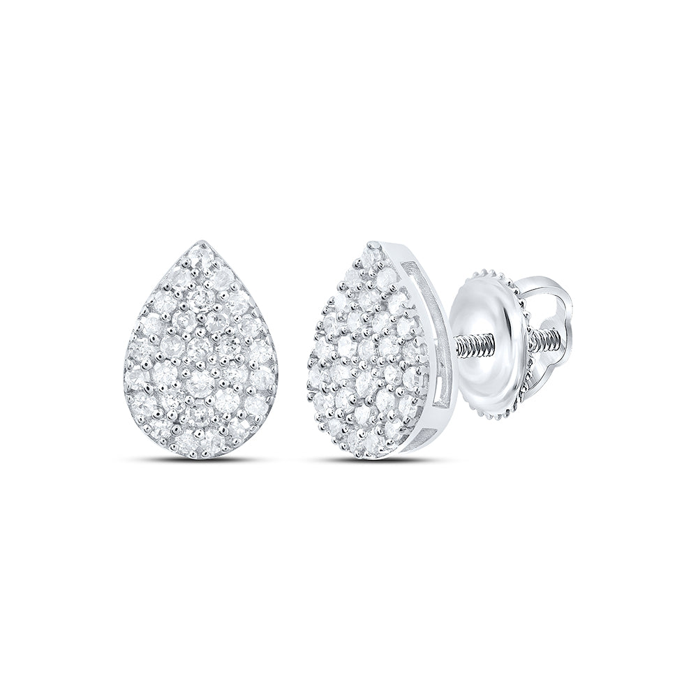 Sterling Silver 1/4Ctw-Dia P1 Gift Pear Stud Earring