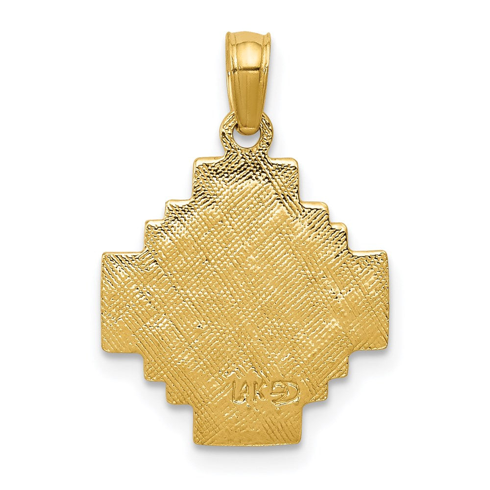 14k Yellow Gold 15 mm Jerusalem Cross Pendant (1.25 grams)