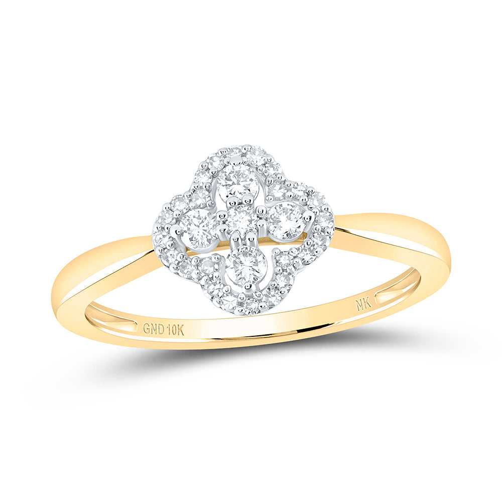 1/4Ctw-Nat Dia Nk Gift Clover Ring (1.9 grams)