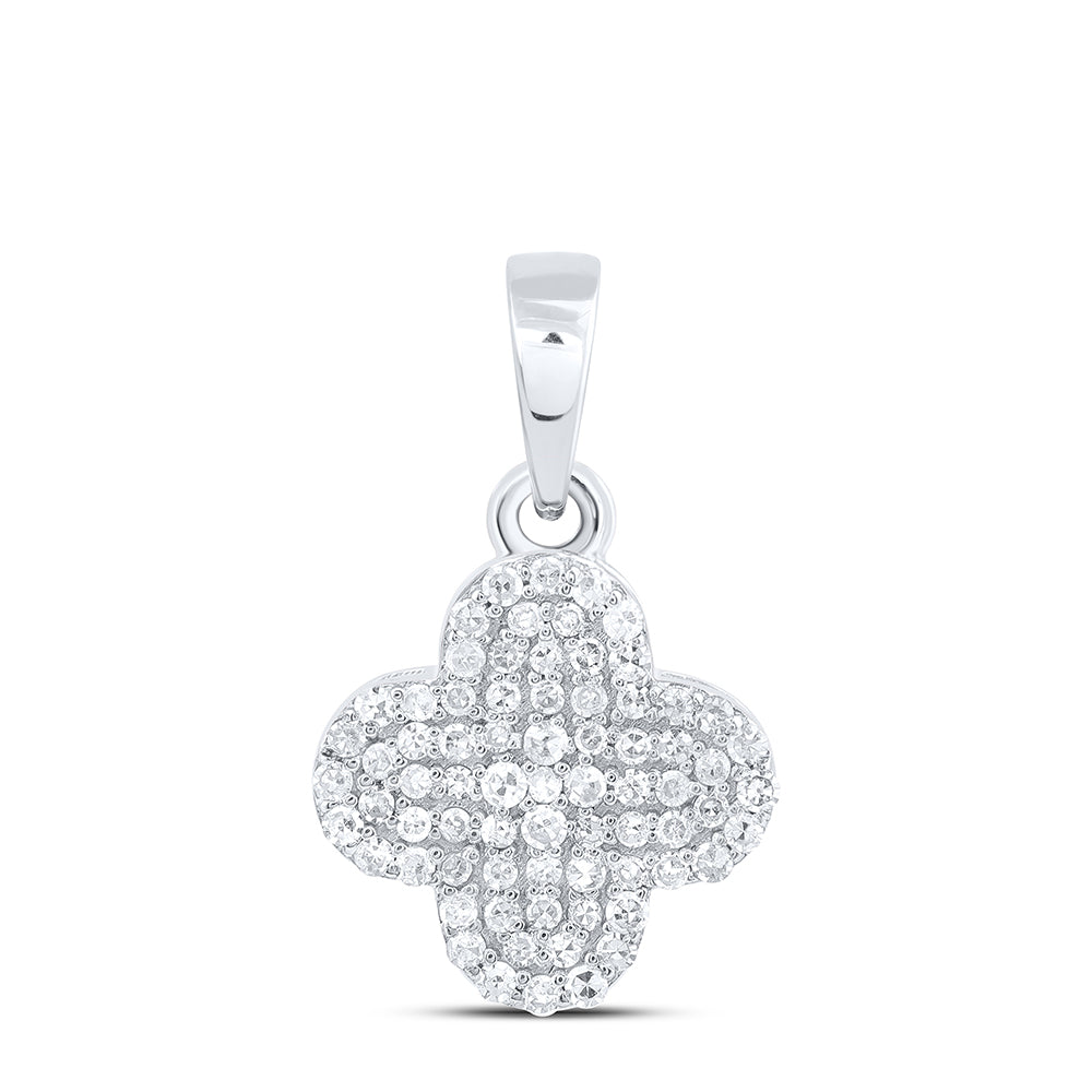 10Kt Gold 1/5Ctw-Dia Nk Gift Clover Pendant
