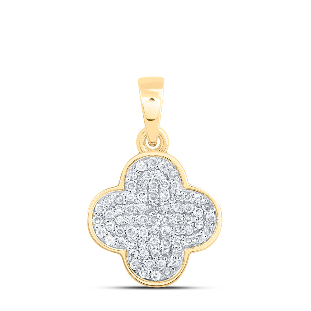 10Kt Gold 1/5Ctw-Dia Nk Gift Clover Pendant