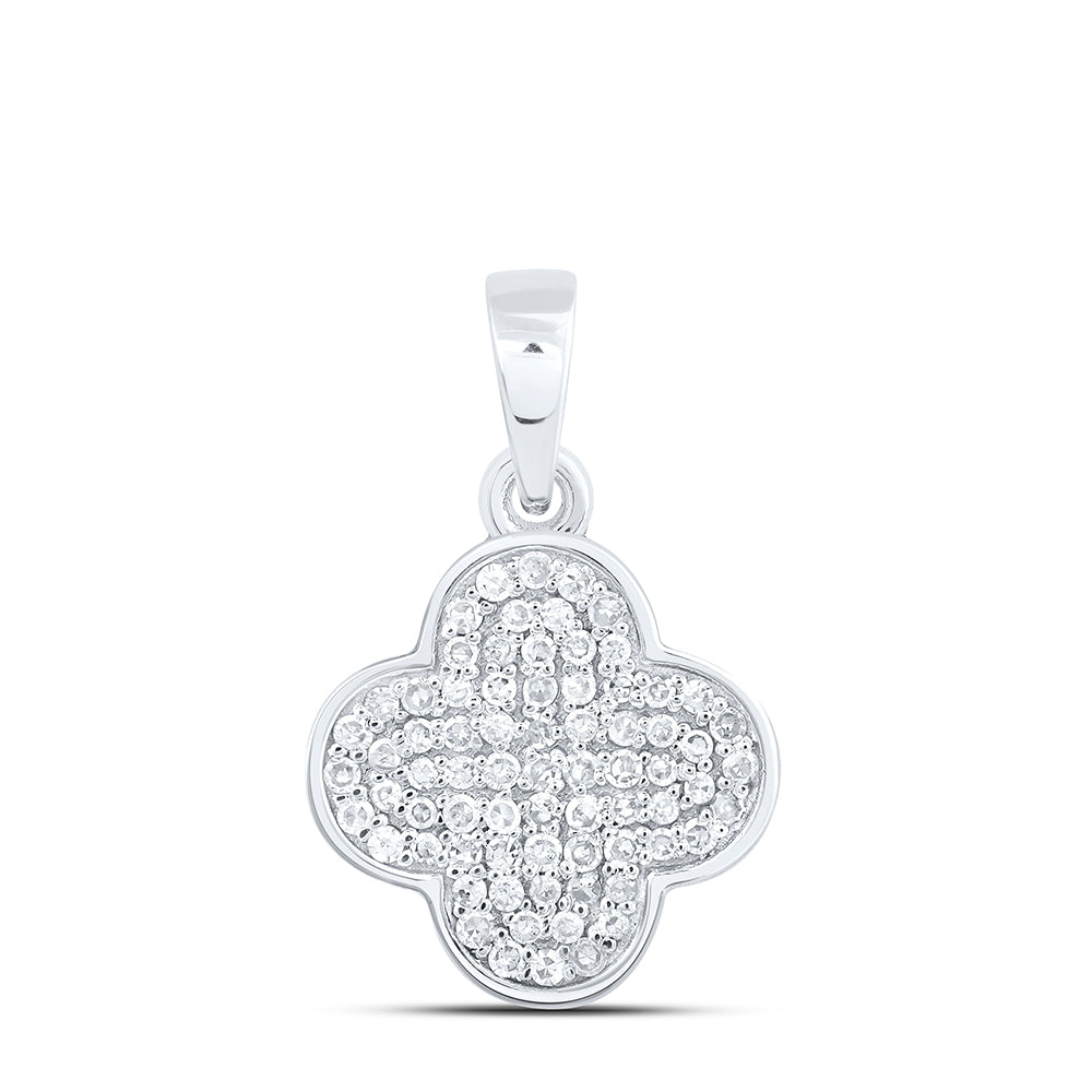 10Kt Gold 1/5Ctw-Dia Nk Gift Clover Pendant