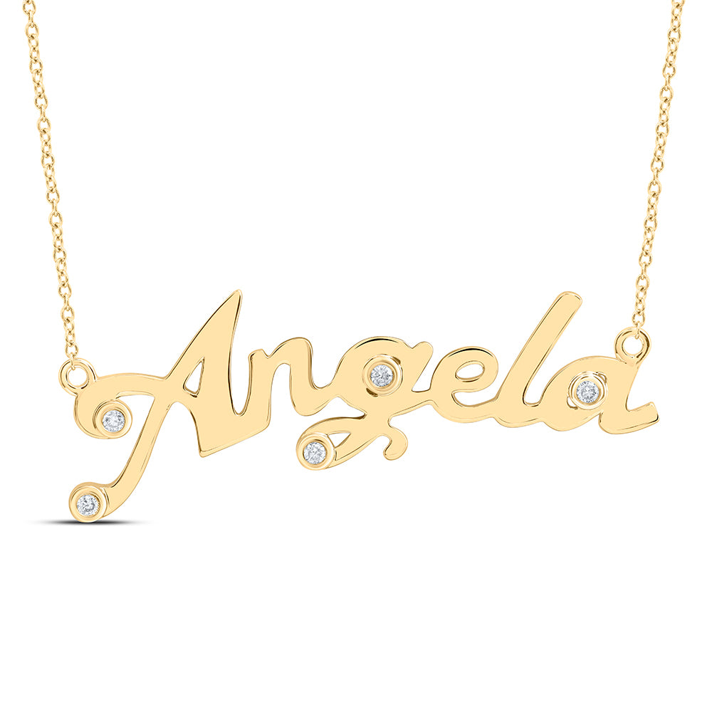 10Kt Gold 1/12Ctw-Dia Nk Gift Angela" Necklace (18 Inch)"