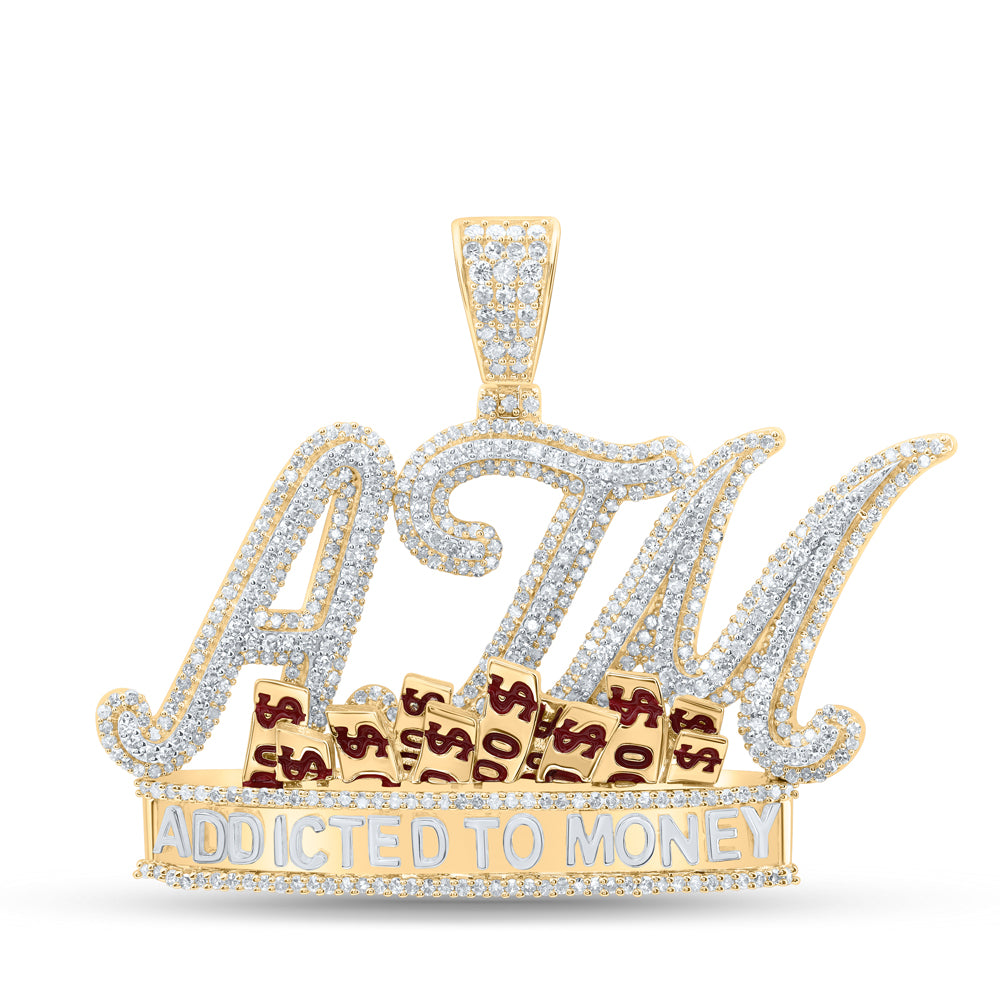 10Kt Gold 2 3/8Ctw-Dia Nk Atm-Addicted To Money Mens Charm