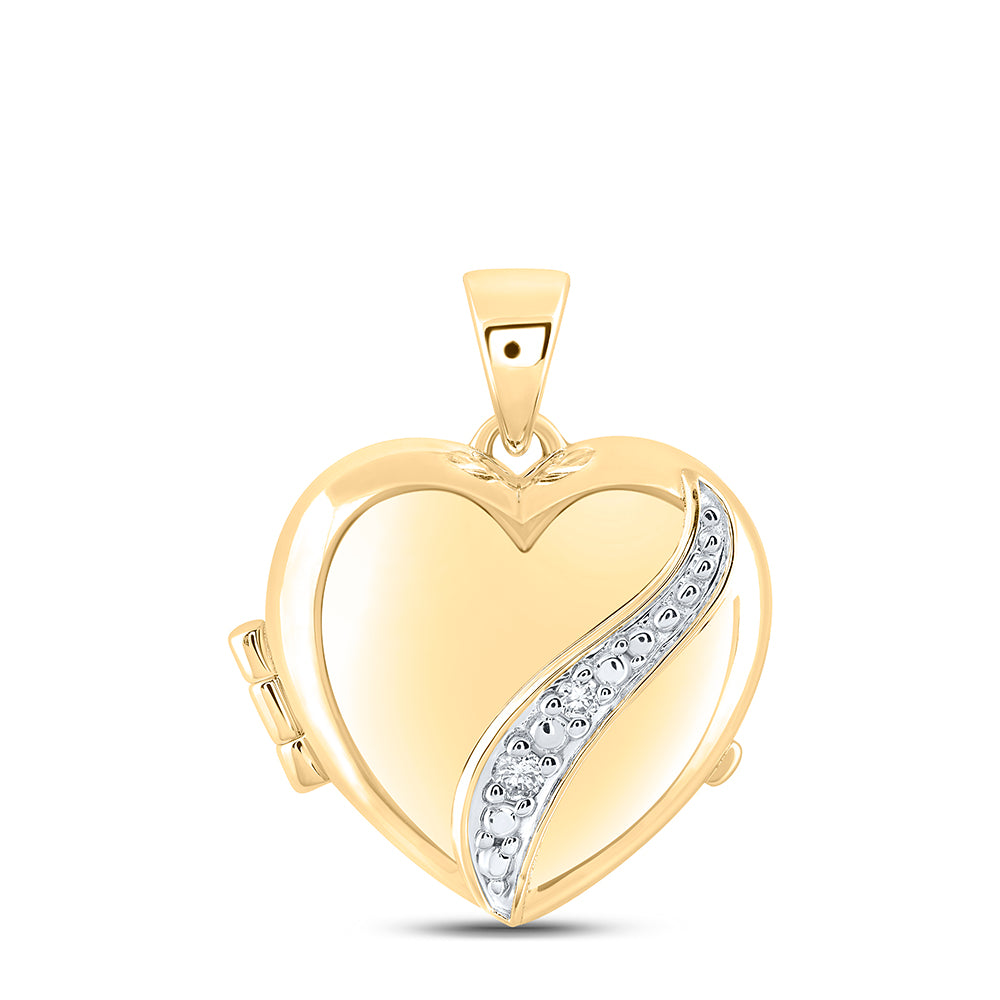 1/20Ctw-Nat Dia Cn Gift Heart Locket (10.113 grams)