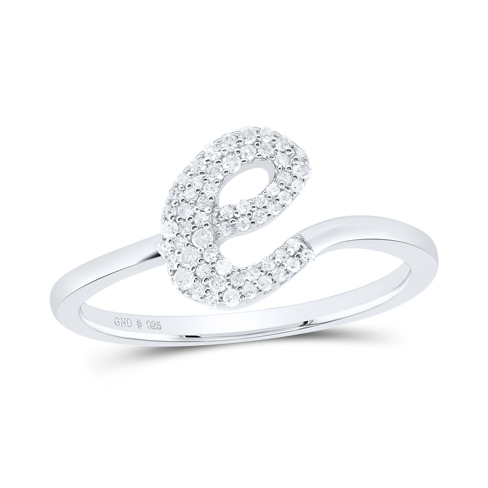 1/6Ctw-Nat Dia P1 Gift Initial "E" Ladies Ring (1.81 grams)