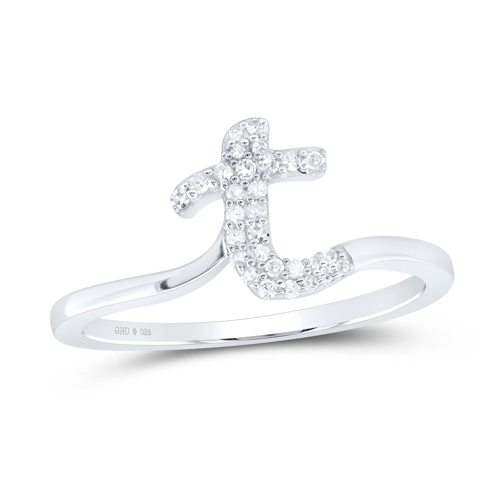 1/10Ctw-Nat Dia P1 Gift Initial "T" Ladies Ring (1.66 grams)