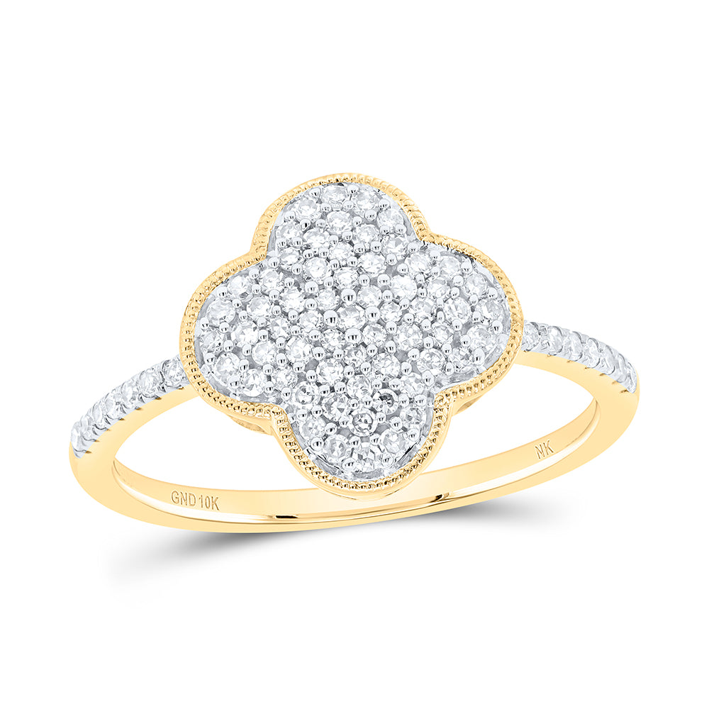 1/3Ctw-Nat Dia Nk Gift Clover Ladies Ring (2.03 grams)