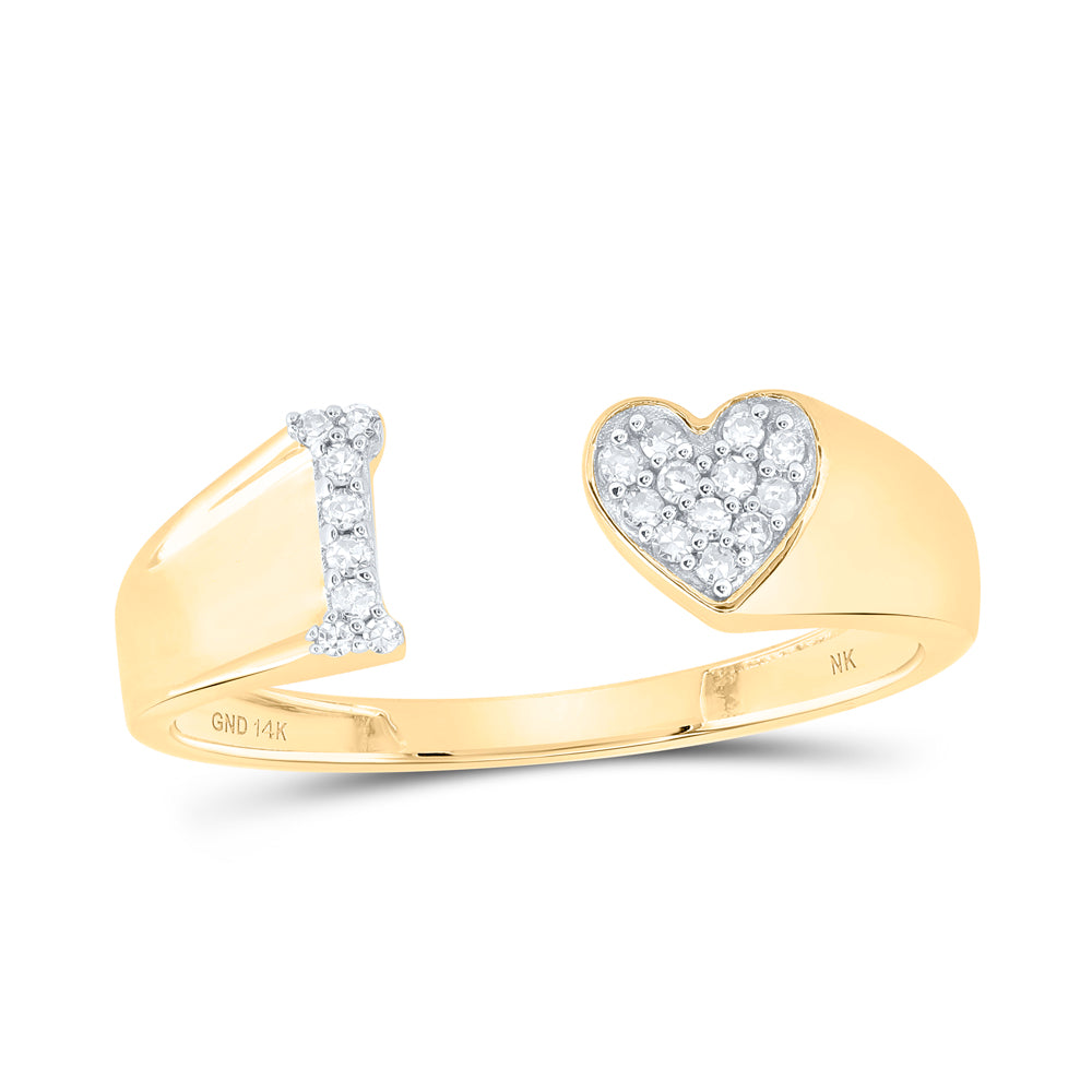 1/10Ctw-Nat Dia Nk Gift Initial "I" Ladies Heart Ring (1.62 grams)