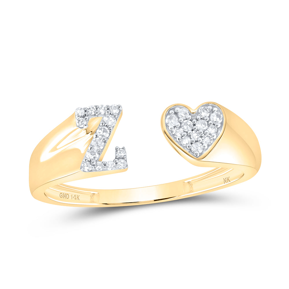 1/10Ctw-Nat Dia Nk Gift Initial "Z" Ladies Heart Ring (1.73 grams)