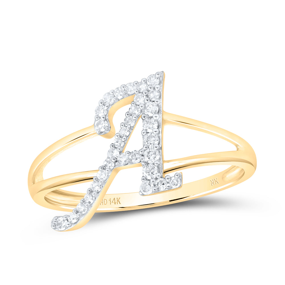 1/5Ctw-Nat Dia Nk Gift Initial "A" Ladies Ring (1.57 grams)