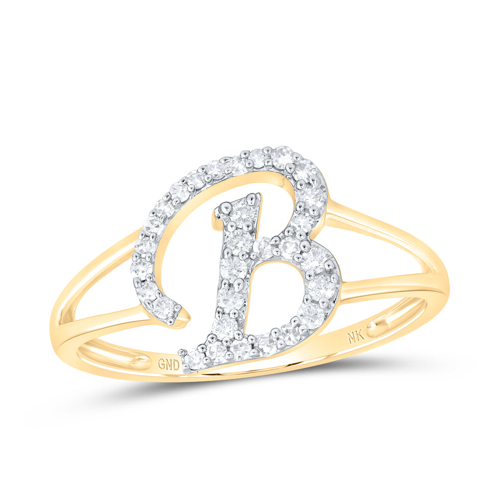 1/5Ctw-Nat Dia Nk Gift Initial "B" Ladies Ring (1.59 grams)