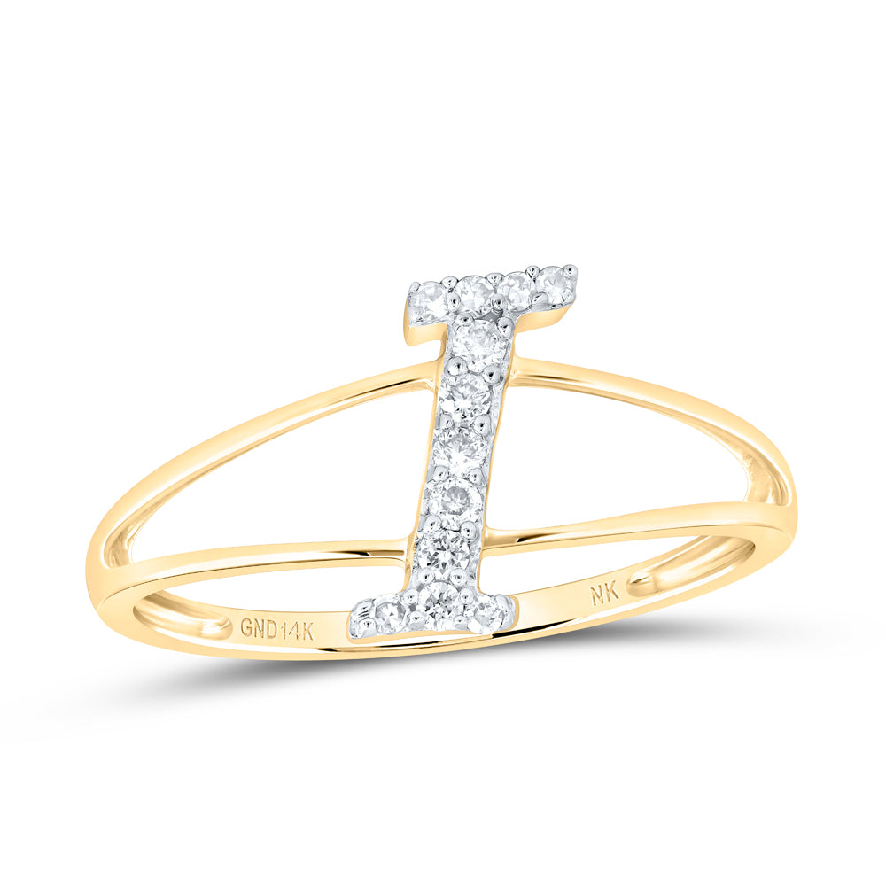 1/10Ctw-Nat Dia Nk Gift Initial "I" Ladies Ring (1.02 grams)