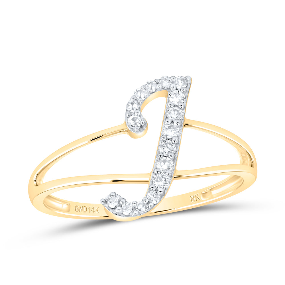 1/8Ctw-Nat Dia Nk Gift Initial "J" Ladies Ring (1.24 grams)