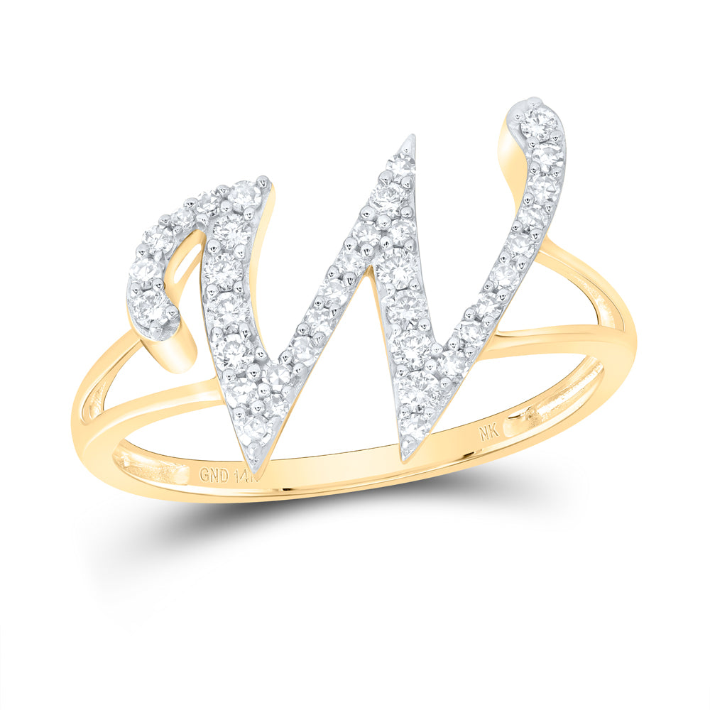 1/4Ctw-Nat Dia Nk Gift Initial "W" Ladies Ring (1.92 grams)