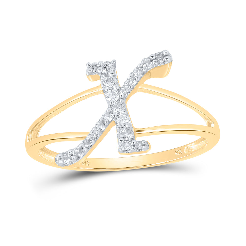 1/6Ctw-Nat Dia Nk Gift Initial "X" Ladies Ring (1.47 grams)